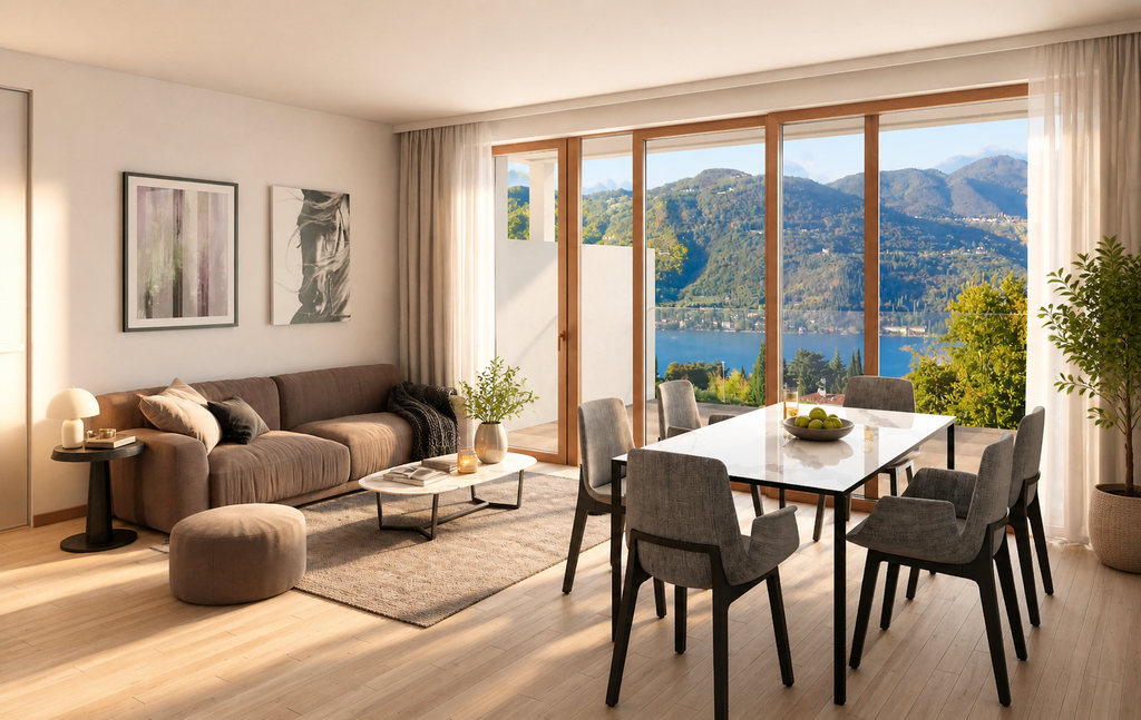 Appartamenti di lusso con vista lago, giardino privato e piscina