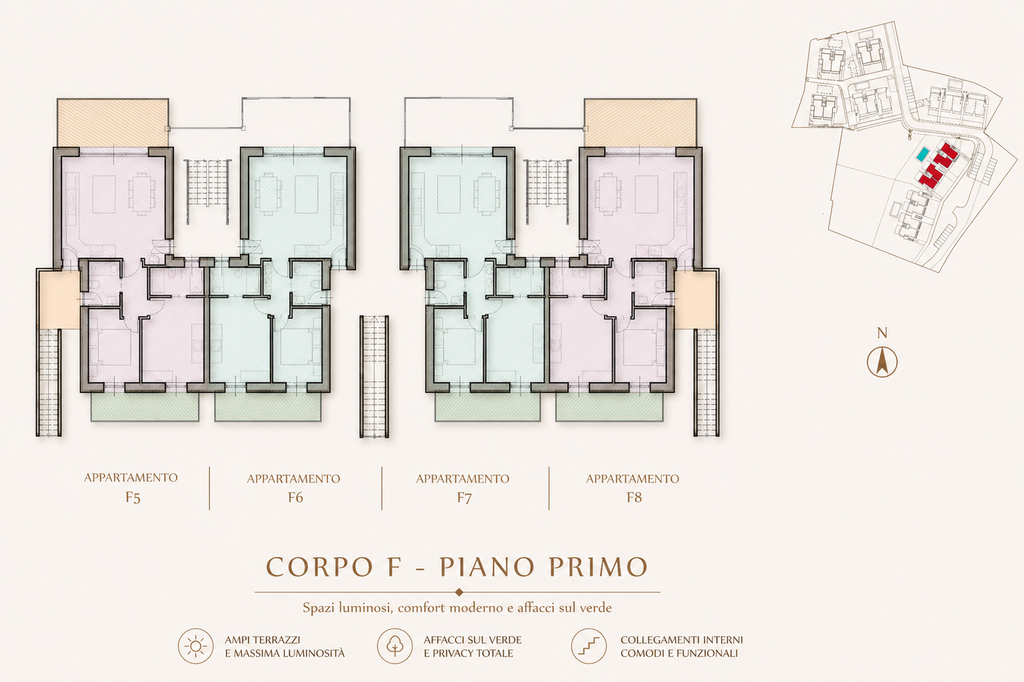 Appartamenti di lusso con vista lago, giardino privato e piscina