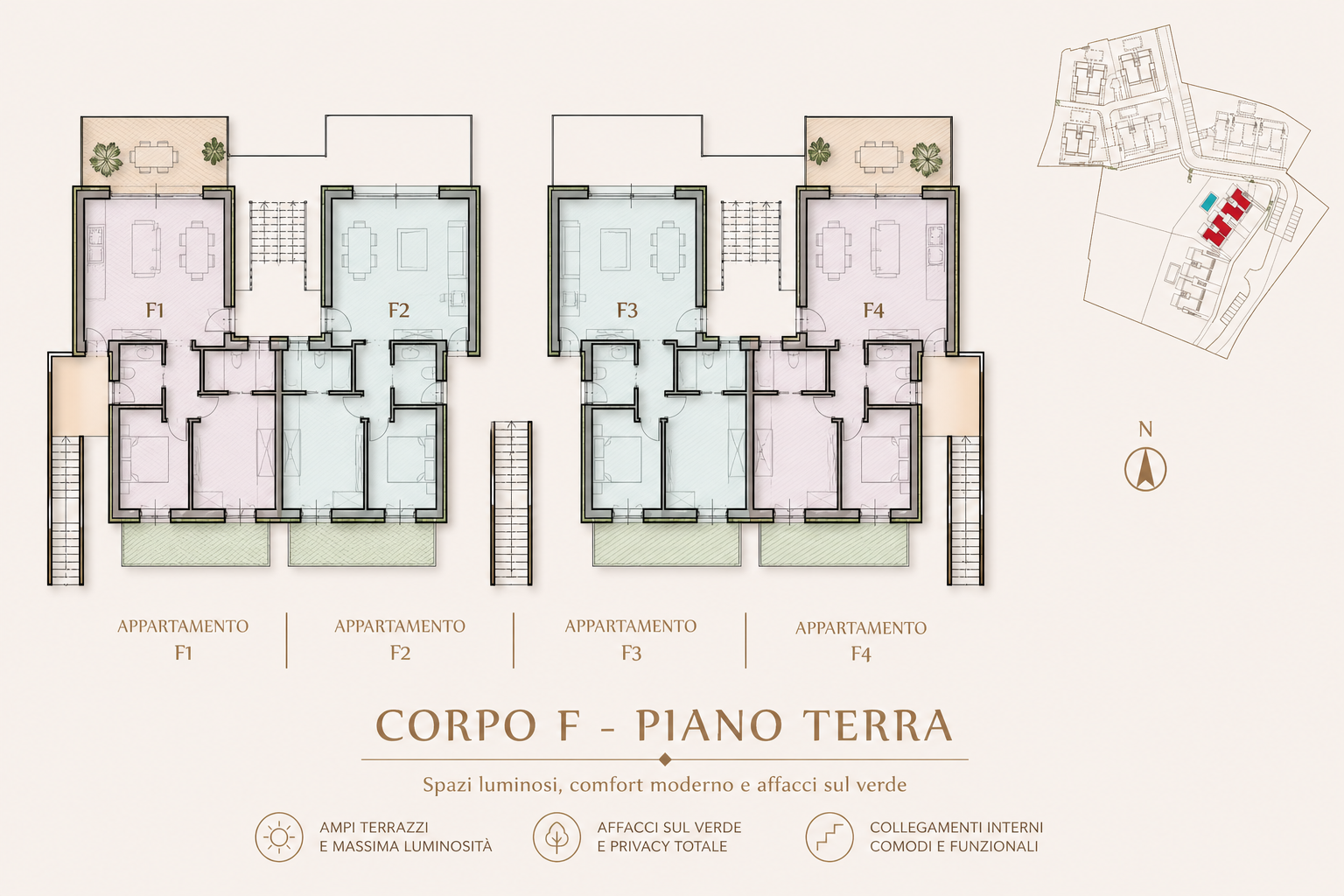 Appartamenti di lusso con vista lago, giardino privato e piscina
