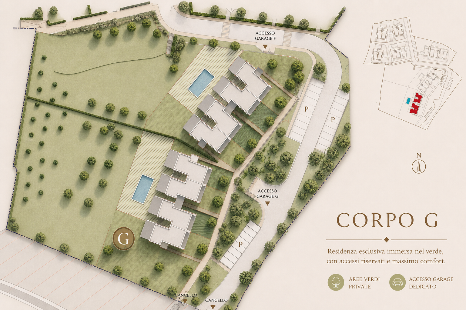 Appartamenti di lusso con vista lago, giardino privato e piscina
