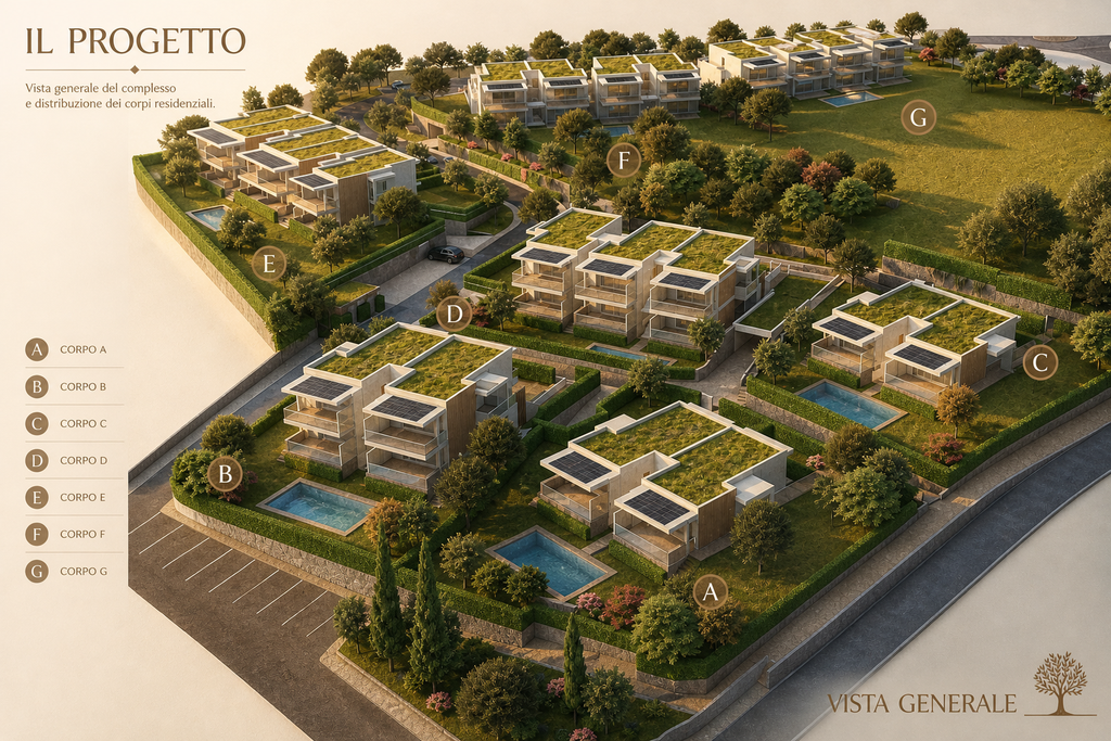 Appartamenti di lusso con vista lago, giardino privato e piscina